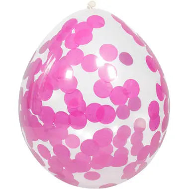 Balloons with pink Confetti 30 cm - 4 pieces Folat