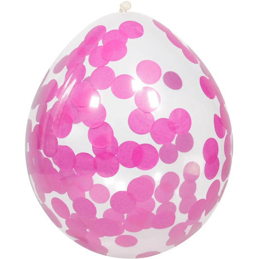 Balloons with pink Confetti 30 cm - 4 pieces Folat
