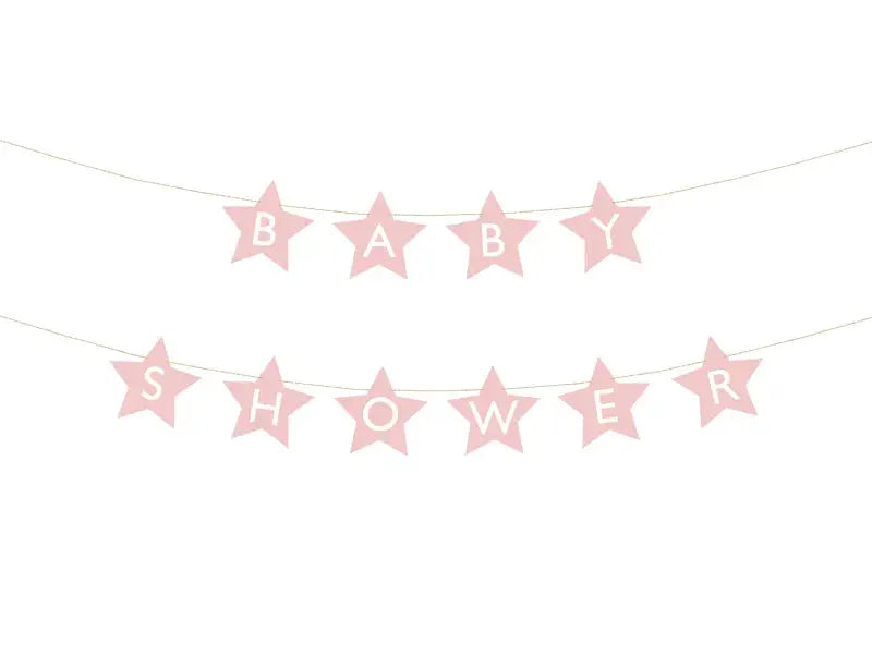 Baner Baby shower, 290x16.5 cm, light pink Partydeco