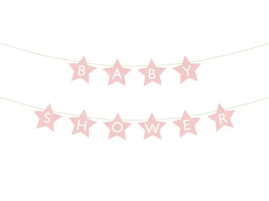 Baner Baby shower, 290x16.5 cm, light pink Partydeco