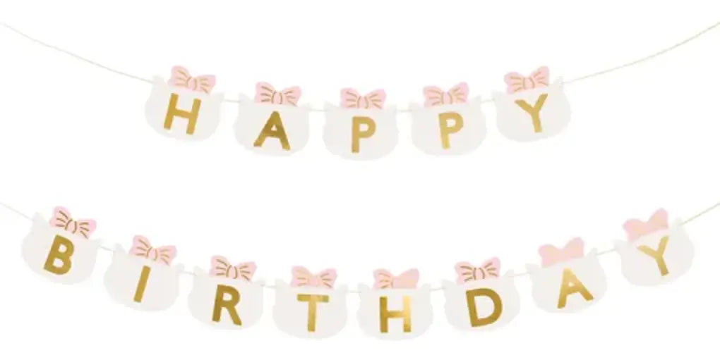 Banner Happy Birthday Cats, 2.8 m, mix Partydeco