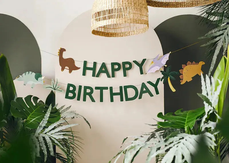 Banner Happy Birthday Dino Partydeco