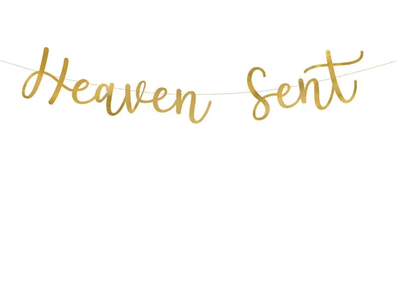 Banner Heaven Sent, gold, 14.5x85cm Partydeco