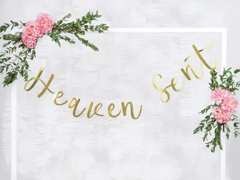 Banner Heaven Sent, gold, 14.5x85cm Partydeco