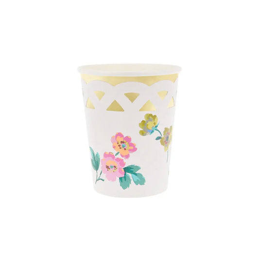 Basketweave floral cups Meri Meri