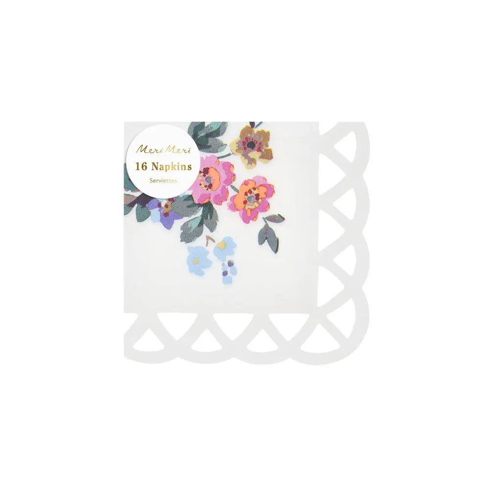 Basketweave floral napkins S Meri Meri