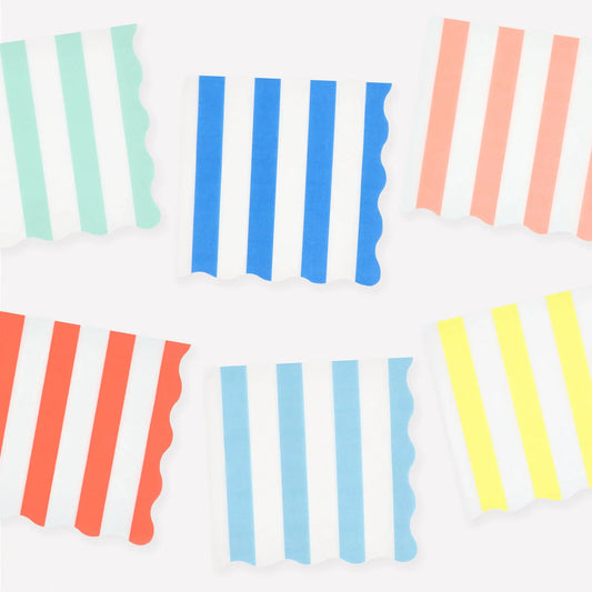 Beach Striped Large Napkins (x 16) Meri Meri