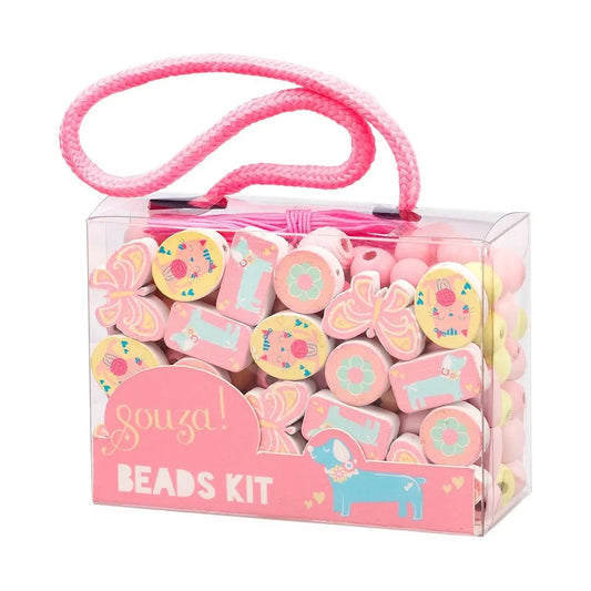 Beads activity kit Lama, pastel pink-coral Souza