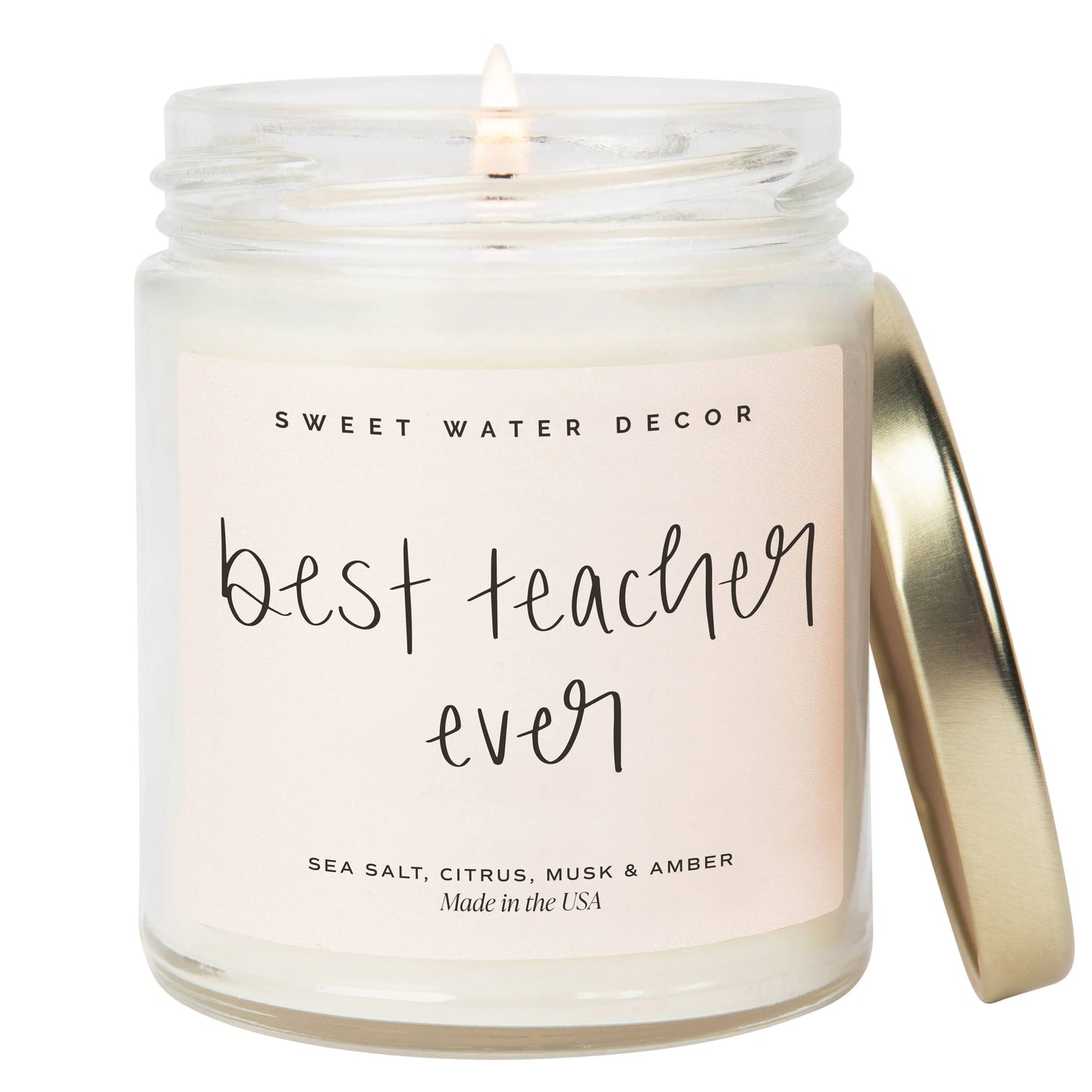 Best Teacher Ever 9 oz Soy Candle - Home Decor & Gifts Sweet Water Decor