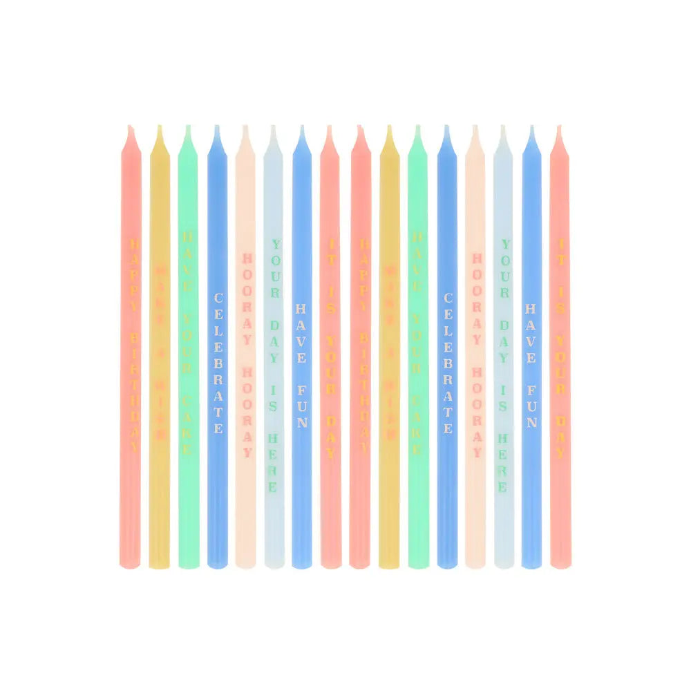 Birthday Phrases Candles (x 16) Meri Meri