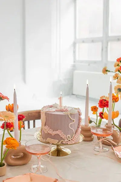 Birthday candle Number 1, dusty rose, 6 cm Partydeco