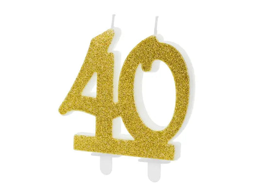 Birthday candle number 40, gold 7.5cm (Copy) Partydeco
