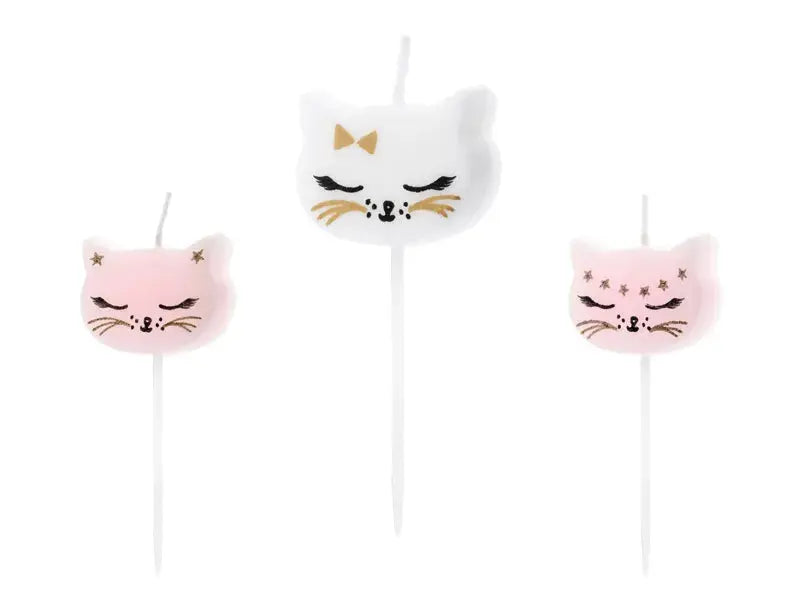 Birthday candles Cat, mix, 2cm Partydeco