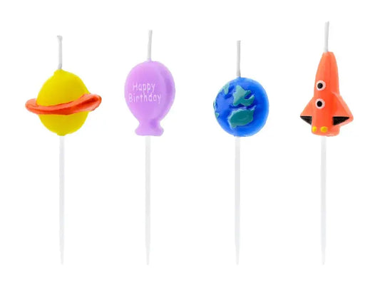 Birthday candles Space, mix, 2-3cm Partydeco