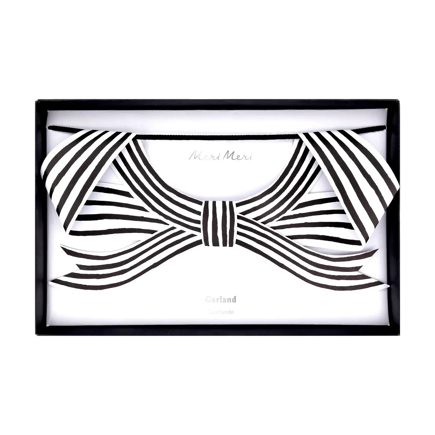 Black & White Stripy Bow Garland Meri Meri
