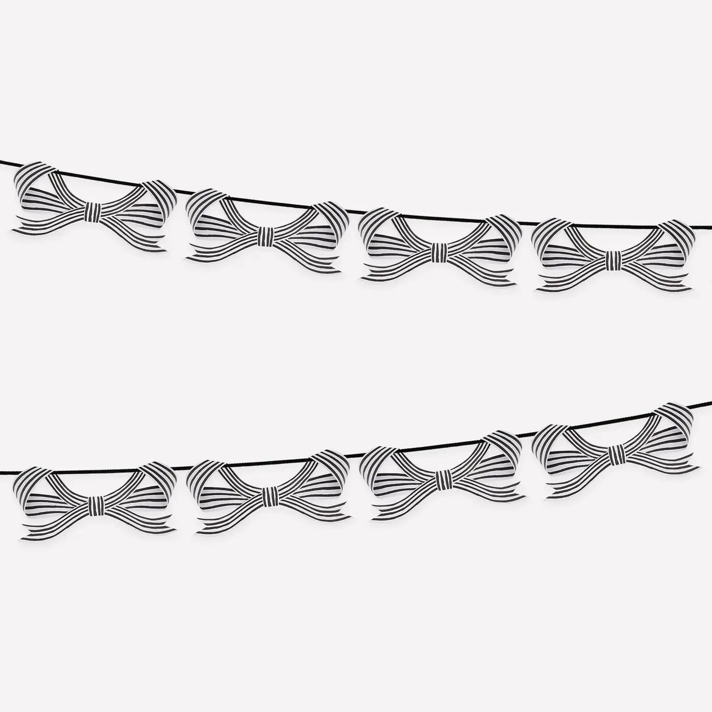 Black & White Stripy Bow Garland Meri Meri
