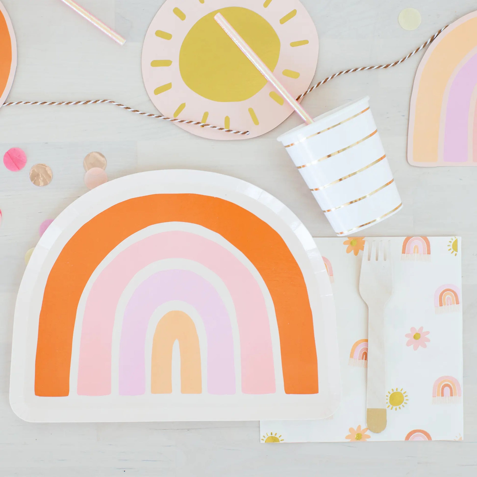 Boho Rainbow Large Plates - 8 Pk. Jollity & Co. + Daydream Society