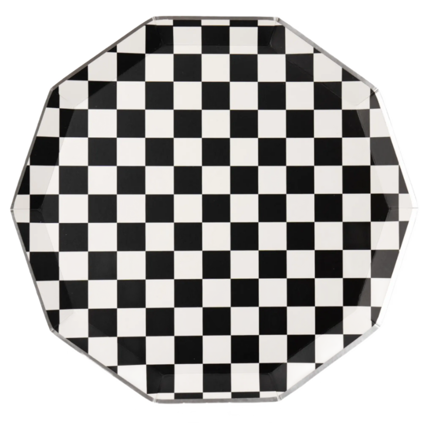 Bonjour Fête - BLACK AND WHITE SIGNATURE CHECKER DINNER PLATES Bonjour Fête