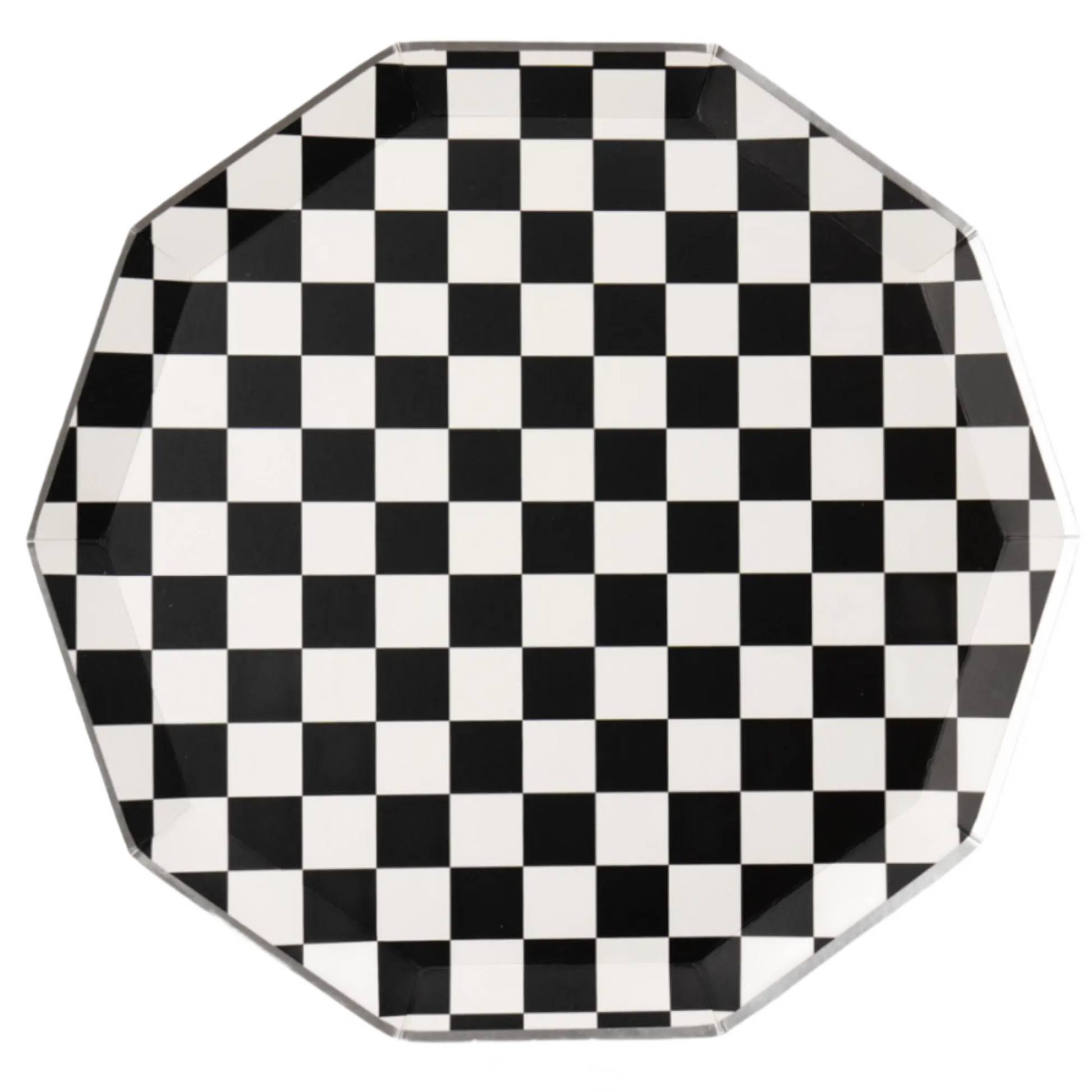 Bonjour Fête - BLACK AND WHITE SIGNATURE CHECKER DINNER PLATES Bonjour Fête