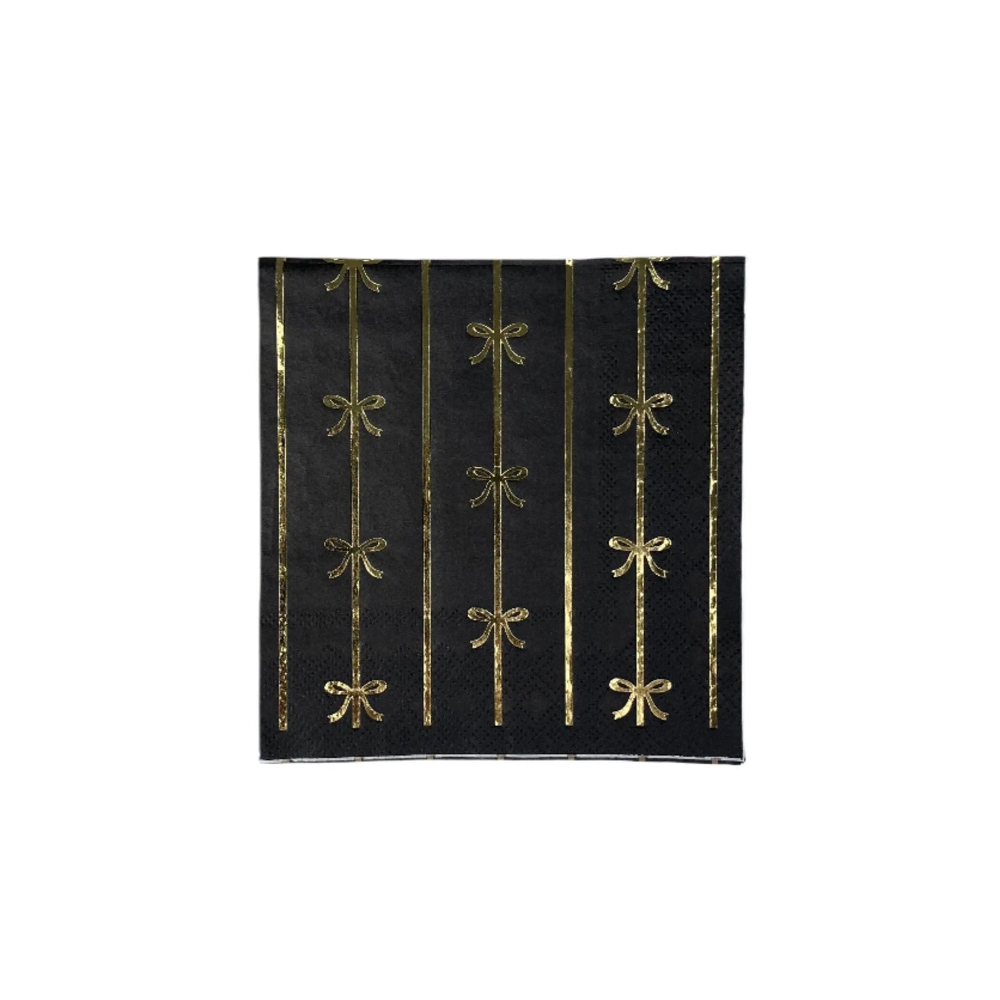 Bonjour Fête - BLACK & GOLD SIGNATURE BOW SMALL NAPKINS Bonjour Fête