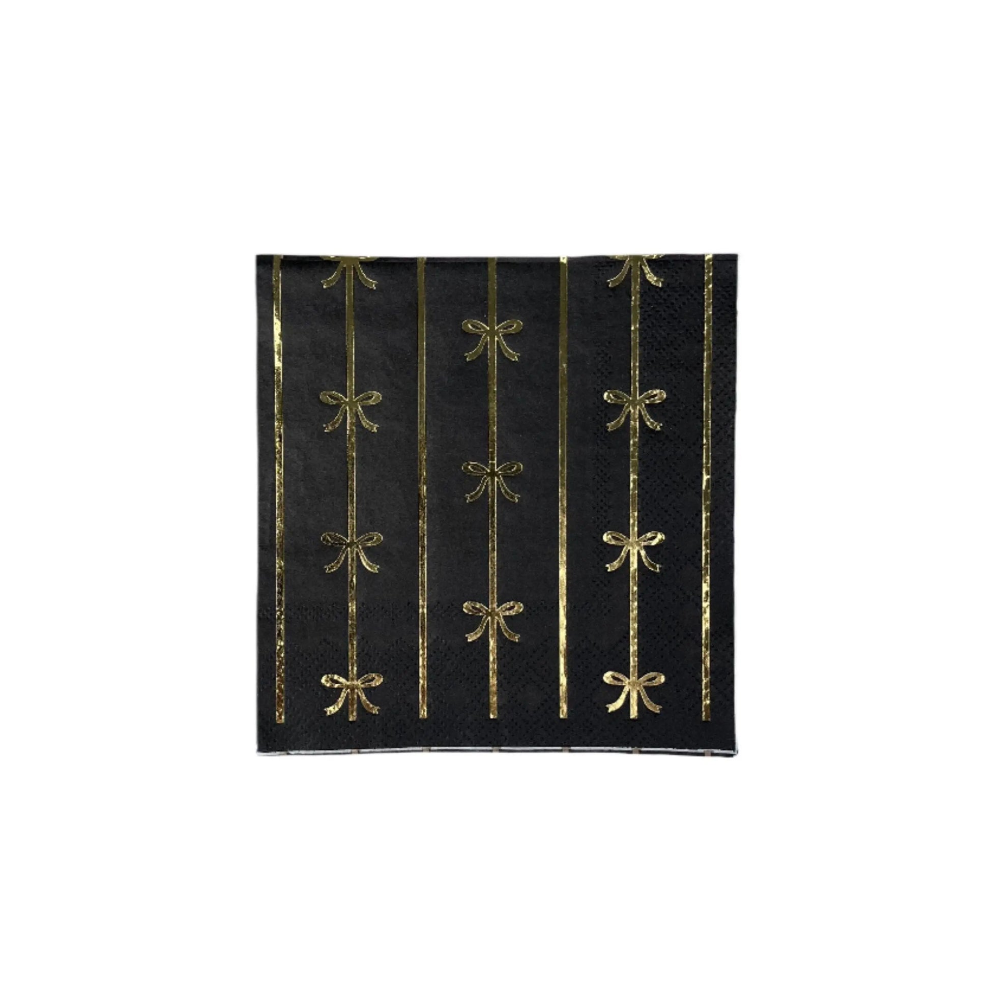 Bonjour Fête - BLACK & GOLD SIGNATURE BOW SMALL NAPKINS Bonjour Fête