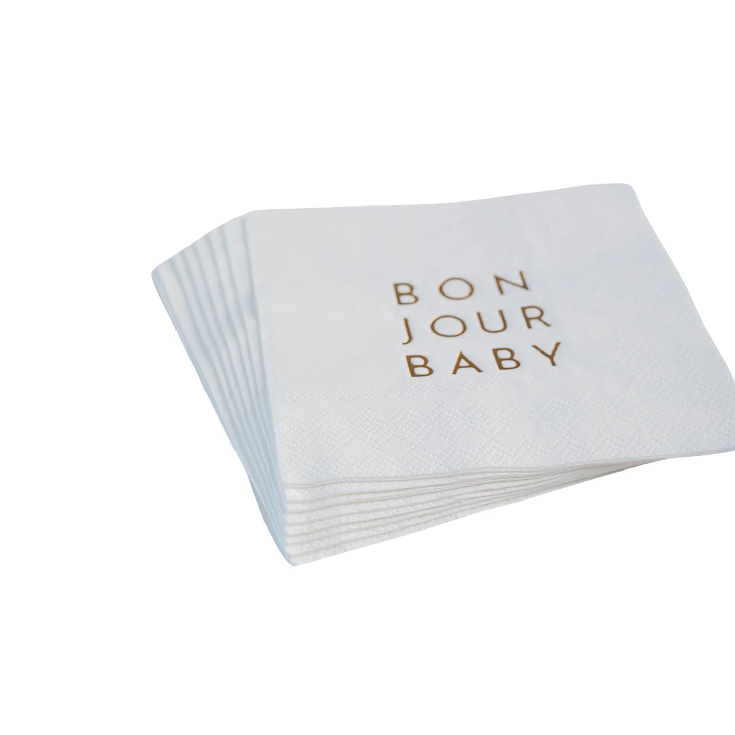 Bonjour Fête - BONJOUR BABY BLANC WHITE COCKTAIL NAPKINS Bonjour Fête