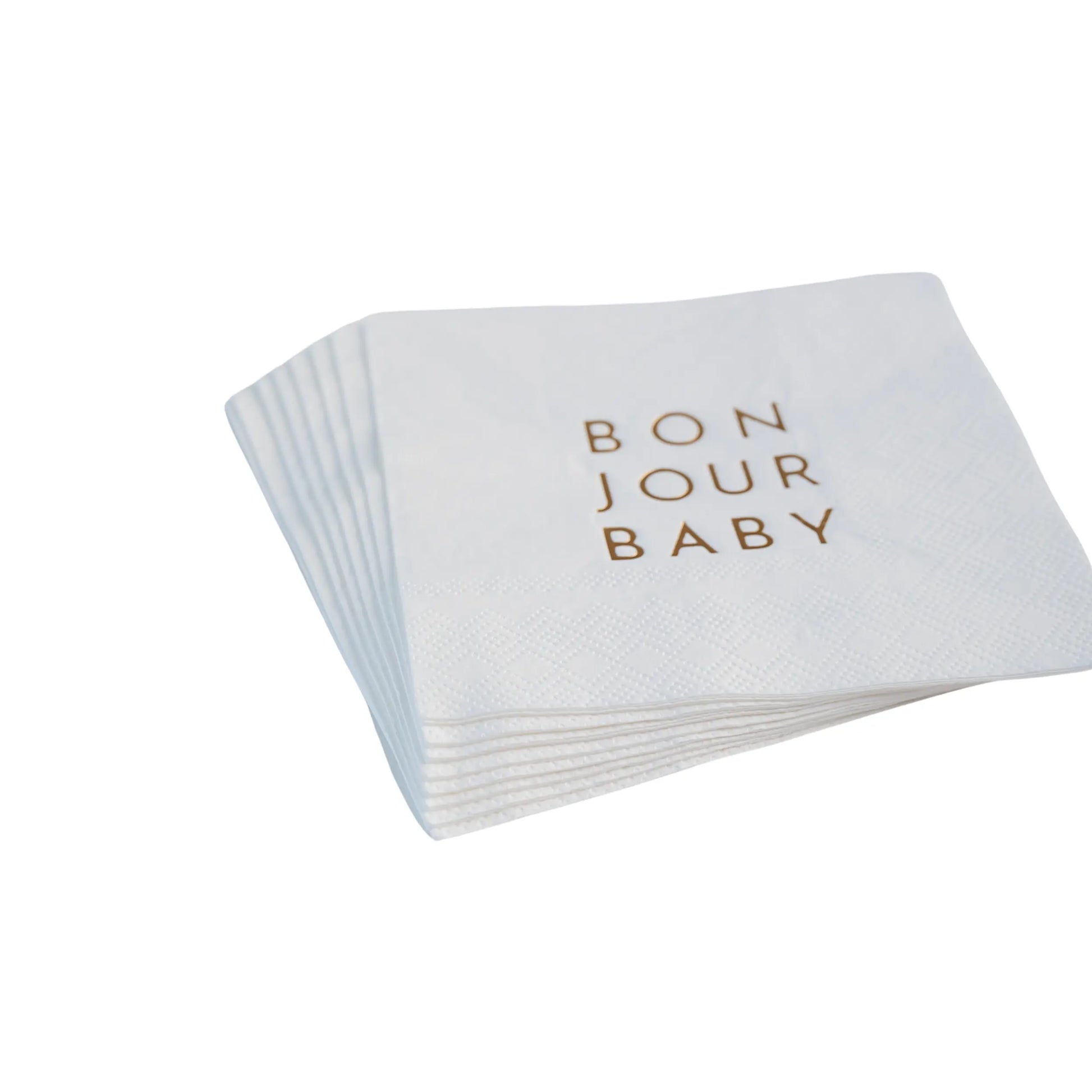 Bonjour Fête - BONJOUR BABY BLANC WHITE COCKTAIL NAPKINS Bonjour Fête