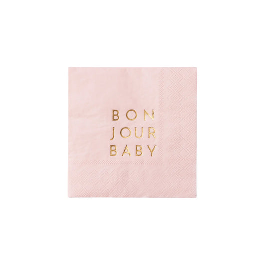 Bonjour Fête - BONJOUR BABY PETAL PINK COCKTAIL NAPKINS Bonjour Fête