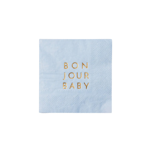 Bonjour Fête - BONJOUR BABY SKY BLUE COCKTAIL NAPKINS Bonjour Fête