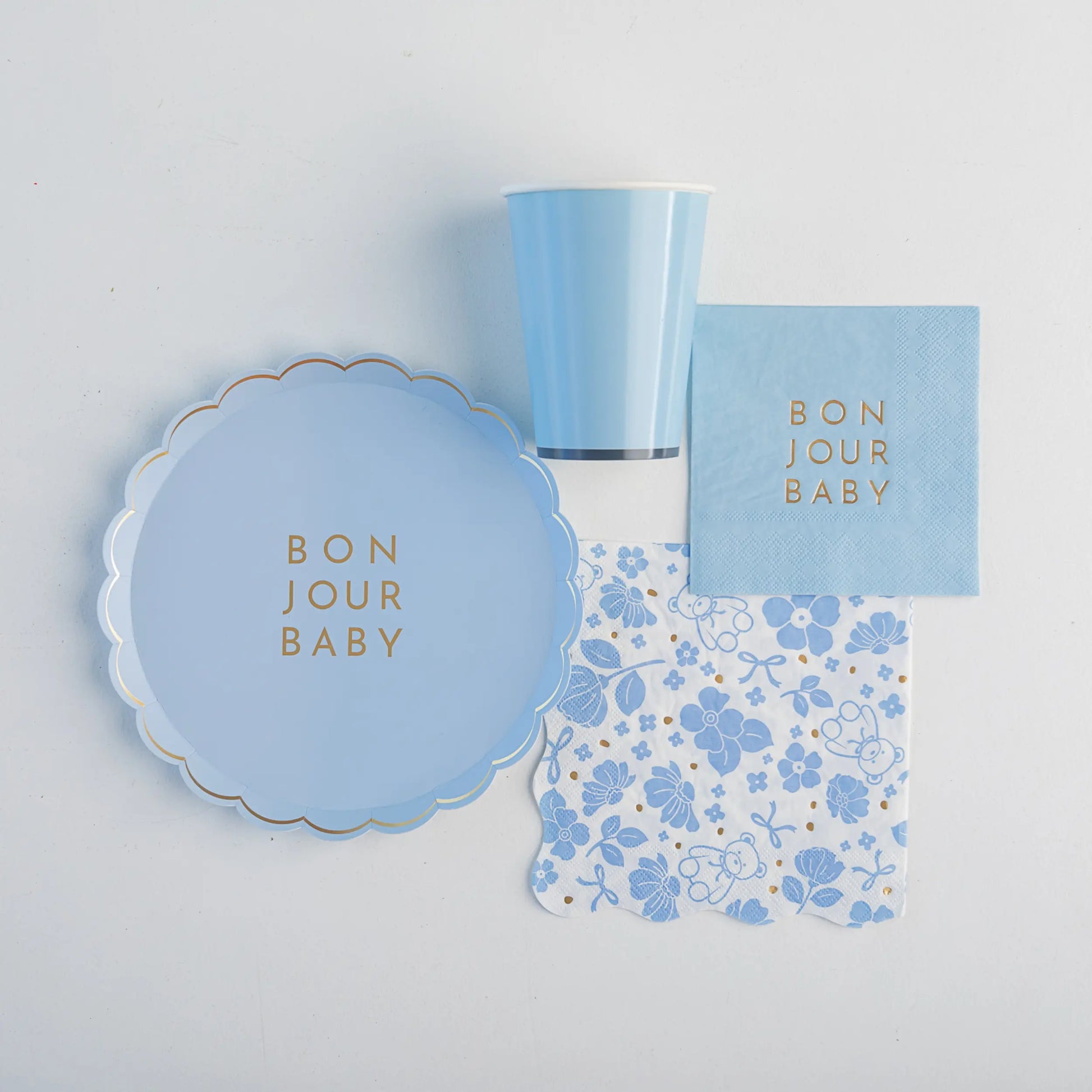 Bonjour Fête - BONJOUR BABY SKY BLUE SMALL PLATES Bonjour Fête