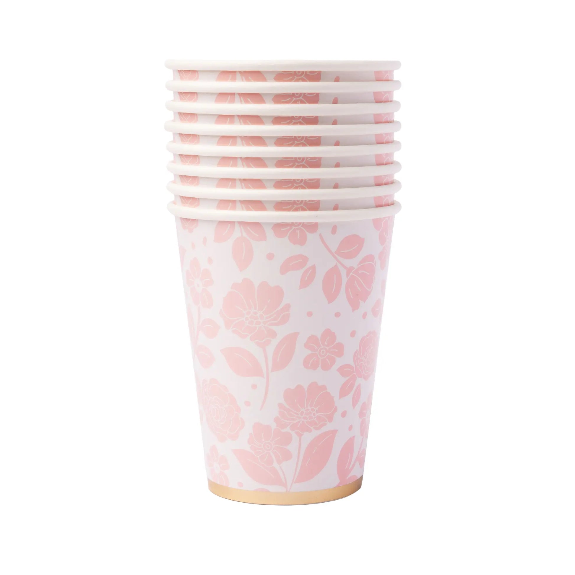 Bonjour Fête - PETAL PINK ELEGANT FLORAL CUPS Bonjour Fête
