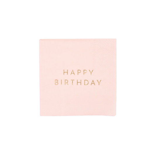 Bonjour Fête - PETAL PINK SIGNATURE HAPPY BIRTHDAY COCKTAIL NAPKINS Bonjour Fête