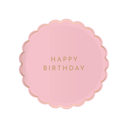 Bonjour Fête - PETAL PINK SIGNATURE HAPPY BIRTHDAY SMALL PLATE Bonjour Fête
