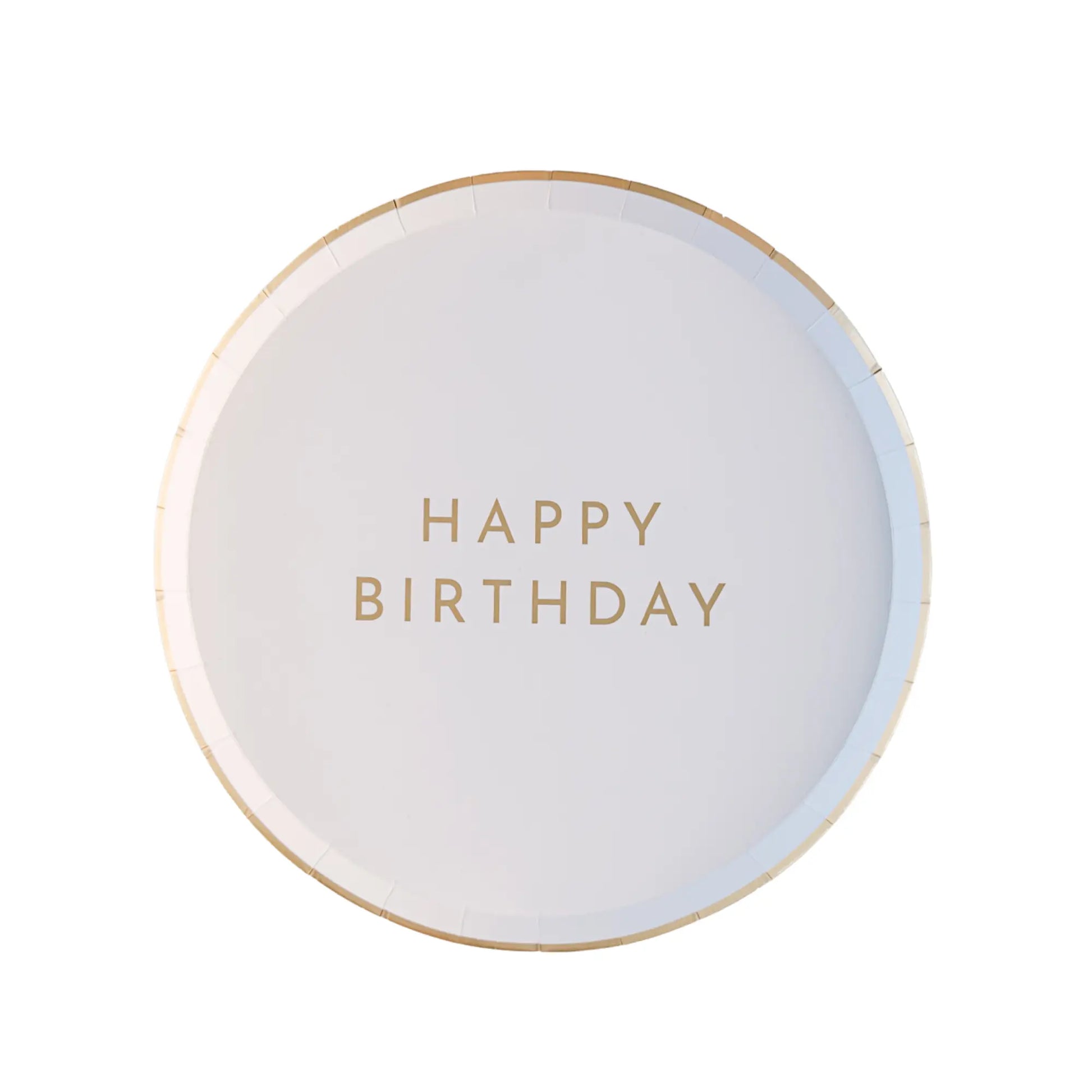 Bonjour Fête - WHITE & GOLD SIGNATURE HAPPY BIRTHDAY SMALL PLATES Bonjour Fête