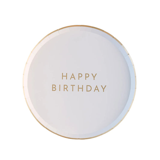 Bonjour Fête - WHITE & GOLD SIGNATURE HAPPY BIRTHDAY SMALL PLATES Bonjour Fête