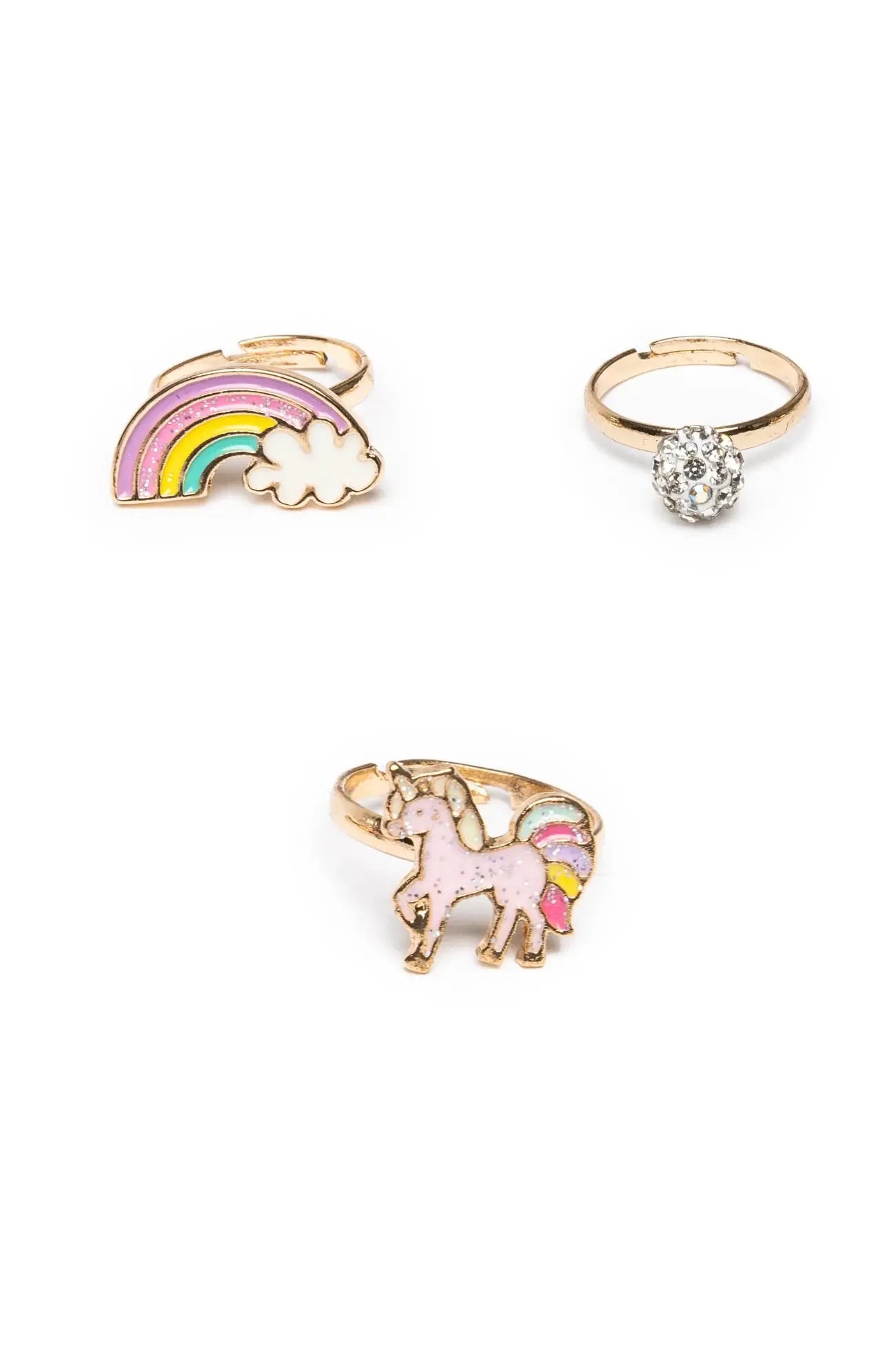 Boutique Unicorn Rainbow Rings x 3 thepartyville