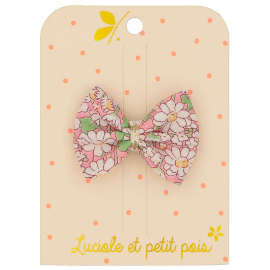 Bow clip - Liberty Alice peach Luciole et Petit Pois
