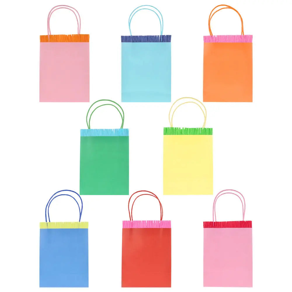 Bright fringed party bags Meri Meri