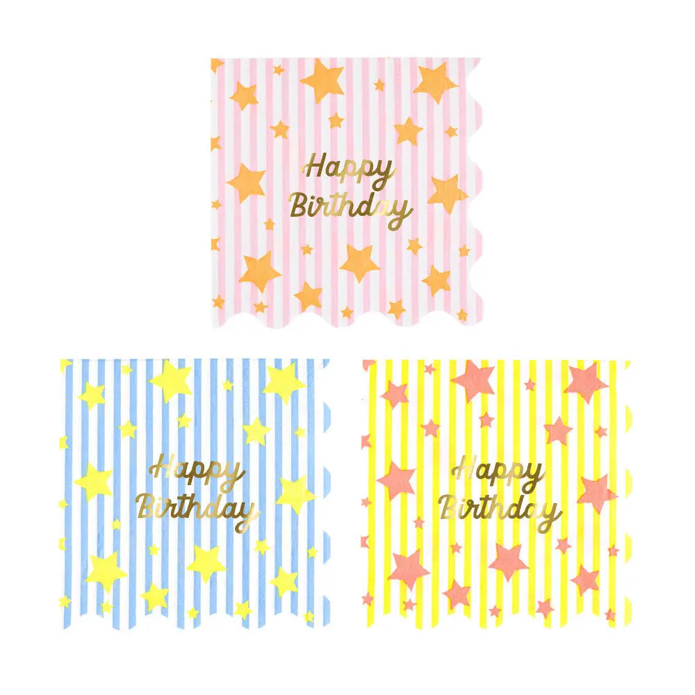 Bright star happy birthday napkins L Meri Meri