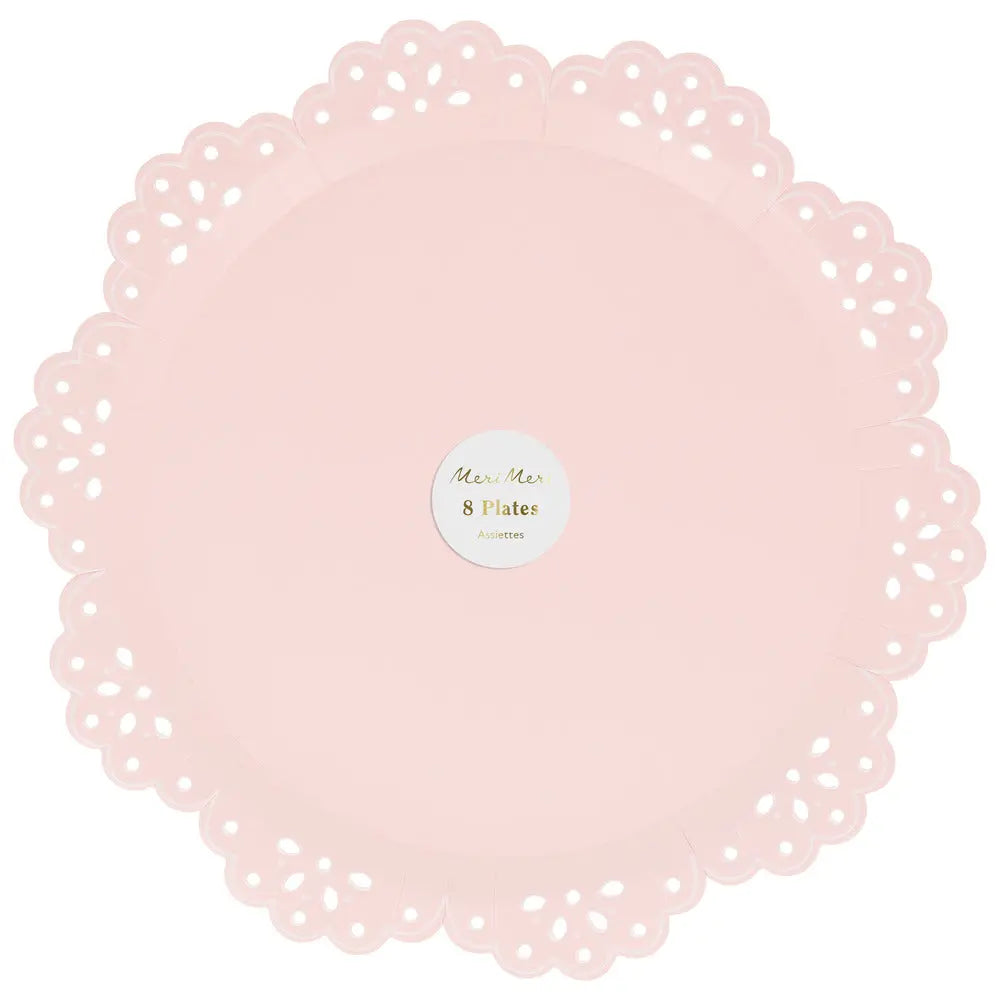 Broderie Anglaise lace multi dinner plates Meri Meri
