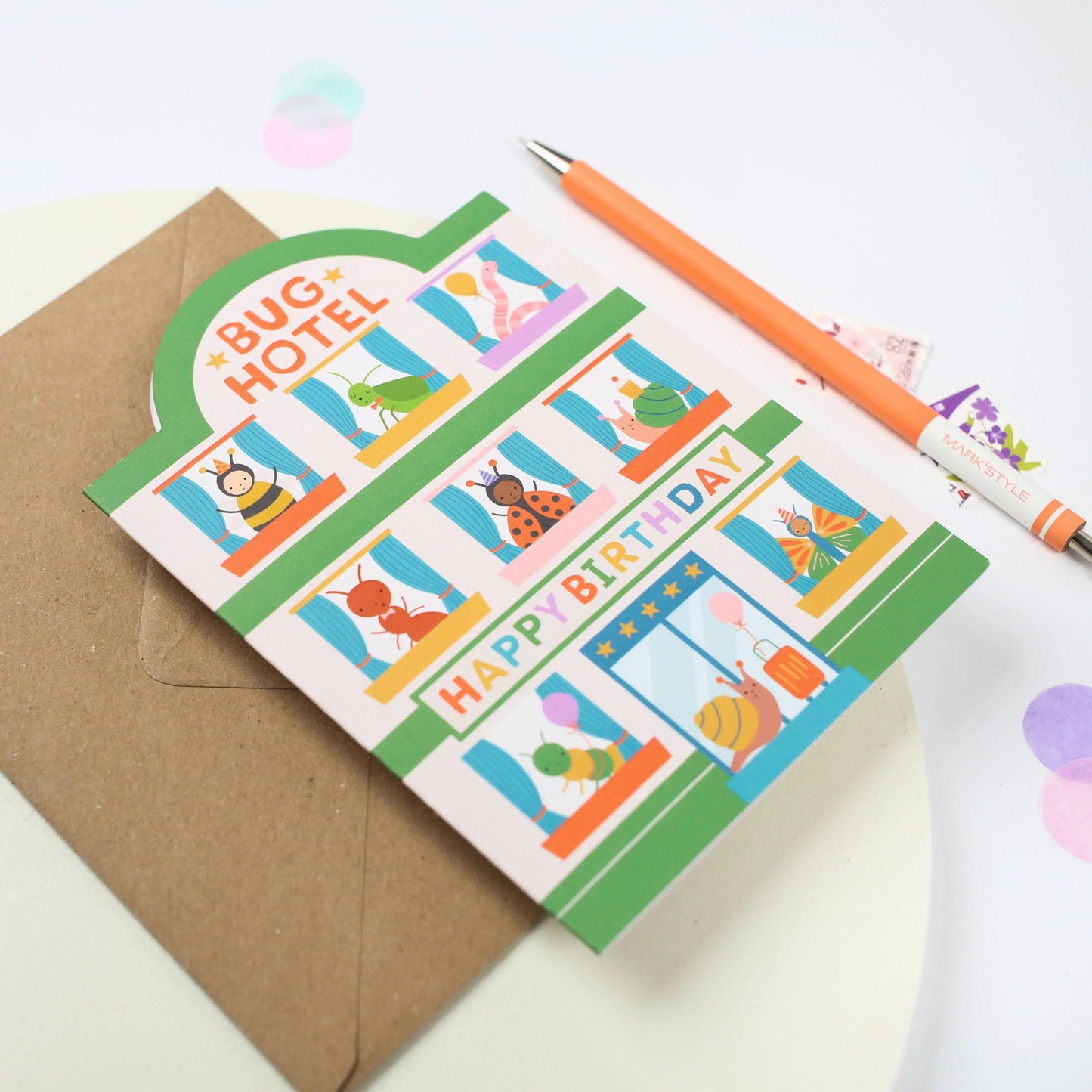 Bug Hotel Children's Birthday Card Mifkins