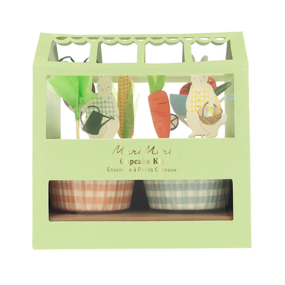 Bunny greenhouse cupcake kit Meri Meri