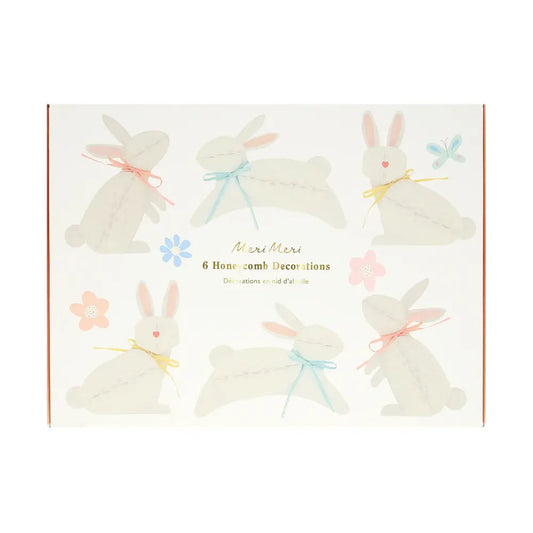 Bunny honeycomb decorations Meri Meri