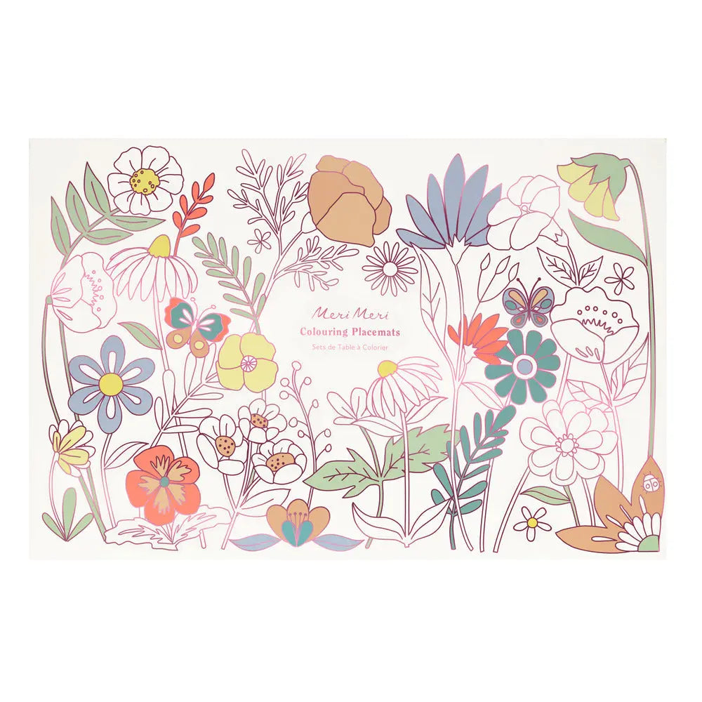 Butterflies & flowers colouring placemats Meri Meri