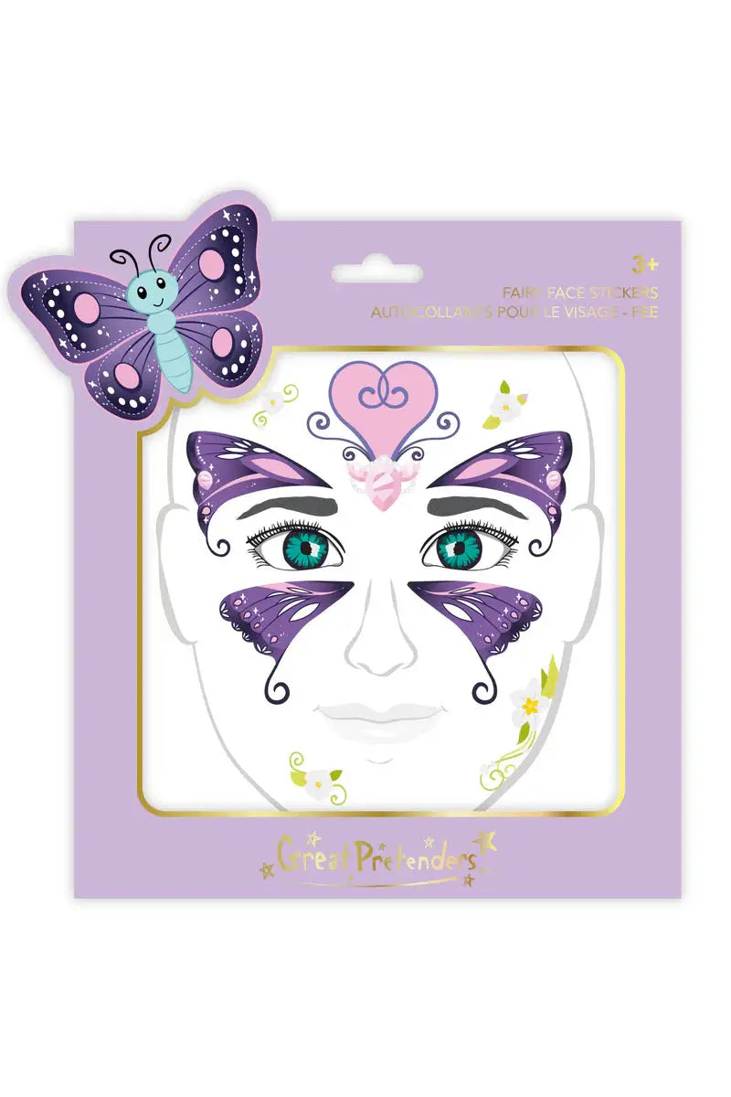 Butterfly Fairy Face Stickers Sheet Great Pretenders