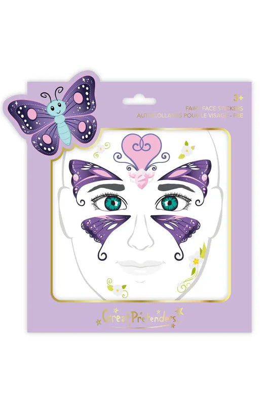 Butterfly Fairy Face Stickers Sheet Great Pretenders