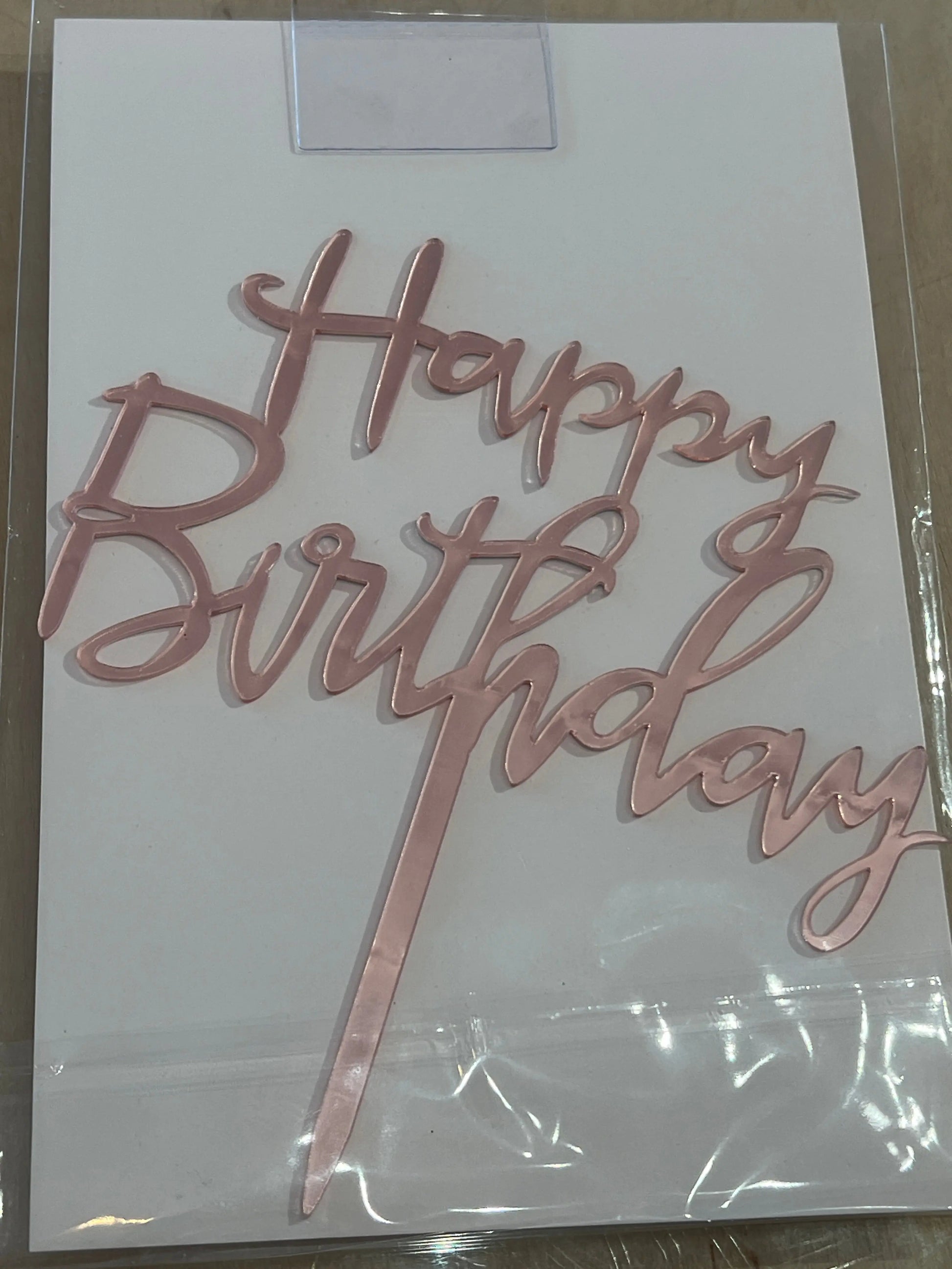 Cake Topper Rose Gold Acrylic The Party Ville