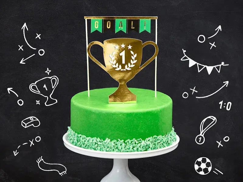 Cake topper Football party Partydeco