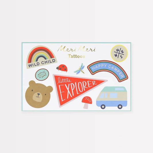 Camping Adventure Temporary Tattoos (x 18 tattoos) Meri Meri