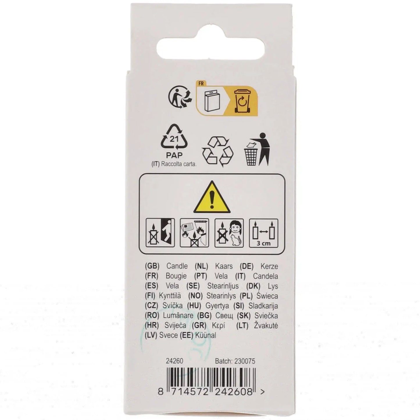 Candle Pastel Number 1 Multicolour Folat